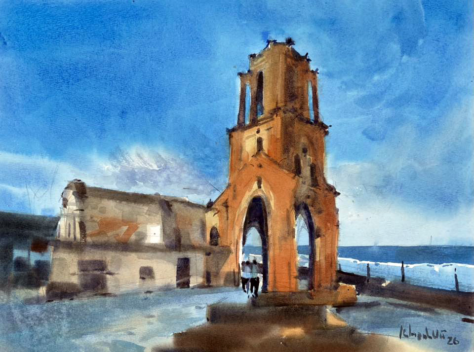 Phế T&iacute;ch Nh&agrave; Thờ Trăm Tuổi Tại L&agrave;ng Ch&agrave;i Đ&atilde; Bị Biển 'Nuốt Chửng'